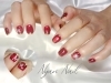 レッドマグネット極細フレンチネイル♡「🌹✨【レッドマグネット×極細ゴールドフレンチ】✨🌹〜お子様連れOK◎静岡市葵区のプライベートネイルサロン｜資格保有者が施術で安心」