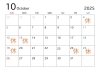10月カレンダー「10月定休日のご案内」