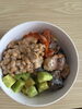 納豆、アボカド、イワシ、キムチ、麦ご飯「最近のトレーナー飯‼️」