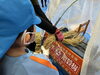 足踏み脱穀機で脱穀「脱穀→唐箕🌾」
