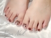 とってもキュートなハートネイル♡「🐈🤎ハート×ブラウンが可愛い秋フットネイル👣✨〜お子様連れOK◎静岡市葵区のプライベートネイルサロン｜資格保有者が施術で安心」