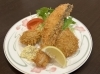 「【週替わりメニュー】トラウトサーモンのフライと豚ヒレカツと帆立のフライ」