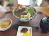 天丼定食1320円　　サラダ付き「10月19日（日）ランチタイムは店内貸切となります」