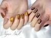 マグネットオリジナルカラー♡「秋の輝きを閉じ込めたアシンメトリーマグネットネイル🍂✨〜ネイル静岡葵区｜コースプランあり◎駅近でアクセスも良好☆プライベート空間で贅沢なひとときを♡」