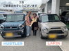2台ご納車おめでとうございます❣️「ハスラーとラパンのご納車おめでとうございます❗️✨　2台同時の納車式　スズキアリーナ川之江　スズキ自販愛媛」