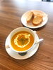 かぼちゃのスープ（パン付き）　500円「季節限定！かぼちゃのスープセット割引スタート」