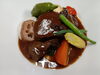 熊肉の赤ワイン煮込み「北海道産の熊肉（ヒグマ）入荷しました！  昨日は昼夜共に熊肉のオーダーを沢山いただき残り僅かとなりました🙇  数に限りはありますが、この機会に是非お召し上がりください。」