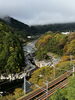 絶景テラスからの眺め 寝覚の床「紅葉し始めました【パワースポット 絶景テラス 絶景トイレ 寝覚の床入口】」