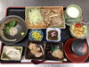 「さっぱり豚ロースのポン酢炒めと白身刺身の和定食ランチ」