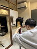 集中してカットレッスン中。「上手くなるって楽しい！」