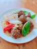 蓮根入り肉団子とふわ卵「12/18 Today’s Special 蓮根入り肉団子甘酢とふわ卵　日替わり　おすすめ　ランチ　夜ご飯　木更津　中華　金龍」