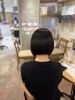 宝塚 美容室 黒髪 前下がりボブ 託児所付き「久しぶりのご来店 宝塚 美容室 黒髪 前下がりボブ 託児所付き」