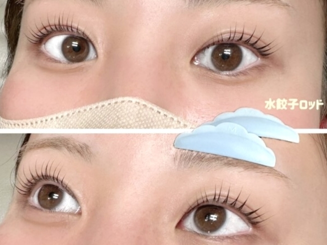 まつげパーマ/立ち上げストレートデザイン「【まつ毛の長さを最大限に】 立ち上げストレート×水餃子ロッド」