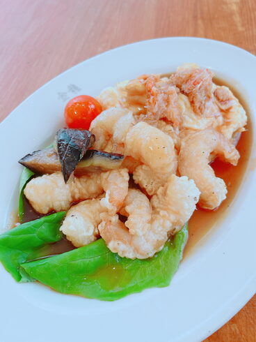 小海老天ぷらと蟹玉子の甘酢「12/23 Today’s Special 小海老天ぷらとカニ玉甘酢 日替わり おすすめ 【年内30昼まで/年明け4日より】」