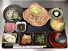 「豚皿と白身魚のお刺身の和定食ランチ」