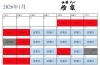 1月営業カレンダー「2026年1月営業予定【千曲市　屋代駅前　ラーメン　ランチ　夜は居酒屋　唐揚げ】」