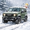 雪とジムニー「雪〜安全第一です！」
