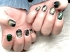「深緑チェック×マグネットの大人シックネイル💅」