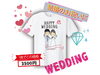 「結婚のお祝いに💒HAPPY WEDDING⭐1枚でこの価格3500円🐸世界にひとつの贈り物🐸個性あふれるオリジナルTシャツを作ろう🐸【東金町で店頭受付☆Tシャツ・ポロシャツ・ビブス・キャップ・トレーナー注文はお任せください】」