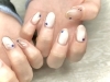 シンプルで大人可愛いナチュラルネイル「シャンパンゴールド×ブルー&スターのきらきら上品ネイル💅」