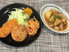 「本日のAランチは　ミックスフライと肉じゃが」