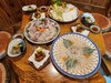 贅沢ふぐ料理で至福のひととき（写真は三人前です）「2月限定！活とらふぐてっちりコースがお得です！」