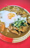 「新商品　もつ煮込みカレー丼」