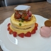 春限定・苺のミルフィーユパンケーキできました