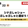 3月22日（日）シナぷしゅ ショー ぷしゅぷしゅと遊ぼう！