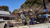 「清水寺に鉄筋アート（鉄筋ホース、ロッキングホース、鉄筋ハシビロコウ）」