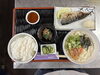 鯖塩焼き、釜玉うどん「本日の日替わり」