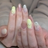 パステルイエロー×ピンクの春色ネイル
