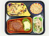 今治の高齢者向け宅配弁当。昼食は煮込みハンバーグです！「3/11(水)の昼食は「煮込みハンバーグ(トマト)」」