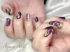 キラキラ輝く個性派ネイル✨「パープル×ゴールドの華やかニュアンスネイル💜✨〜静岡市葵区｜完全予約制プライベートネイルサロン｜パーソナルカラー資格保有」