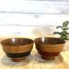 赤と黒のバンド模様が映える♪木製汁椀でほっと一息
