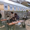 堀川桜まつりで木のオリジナルストラップ作りを開催しました