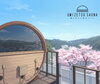 海を眺めながら癒やされる空間「桜色の舞鶴湾を一望。UMIZETSUで楽しむ春のサウナ時間🌸」