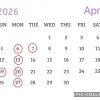 4月のお休み