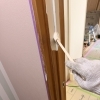 『ここも塗れますか？』大歓迎！雨の日は室内の木部を明るく仕上げています