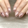 ローズゴールドラメがきらめく大人ガーリーネイル💅
