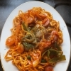 自家製極太パスタでつくるナポリタンを試作しています