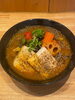 野菜じゃこ天スープカレーです「今週の土日ランチは野菜じゃこ天スープカレー」