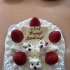 パパお誕生日おめでとう♪ わんちゃんデコの生クリーム5号ケーキ