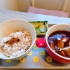 ビーフシチューと有機栽培米の美味しいご飯