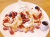 「いちごのスフレパンケーキ🍓.」