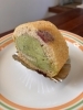 いちごと抹茶のロールケーキ「4月25日は新舞子海岸で販売しています！」