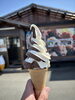 写真は「ミックス」520円「暑くなってきました！米っこ最上（鮭川村）でソフトクリームの販売をしています🍦」