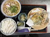 天ぷら盛り、かけうどん「本日の日替わり」