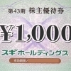 スギホールディングス(スギ薬局)株主優待券の買取なら大黒屋 質新小岩店