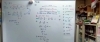 わかりやすく解説された授業風景「連立方程式の文章題と英単語をホワイトボードで整理しました」